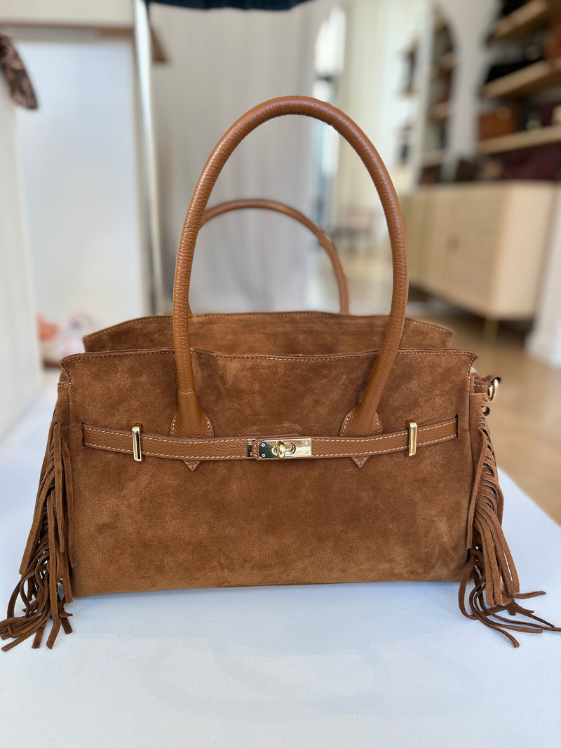 SAC BIRK FRANGES CAMEL