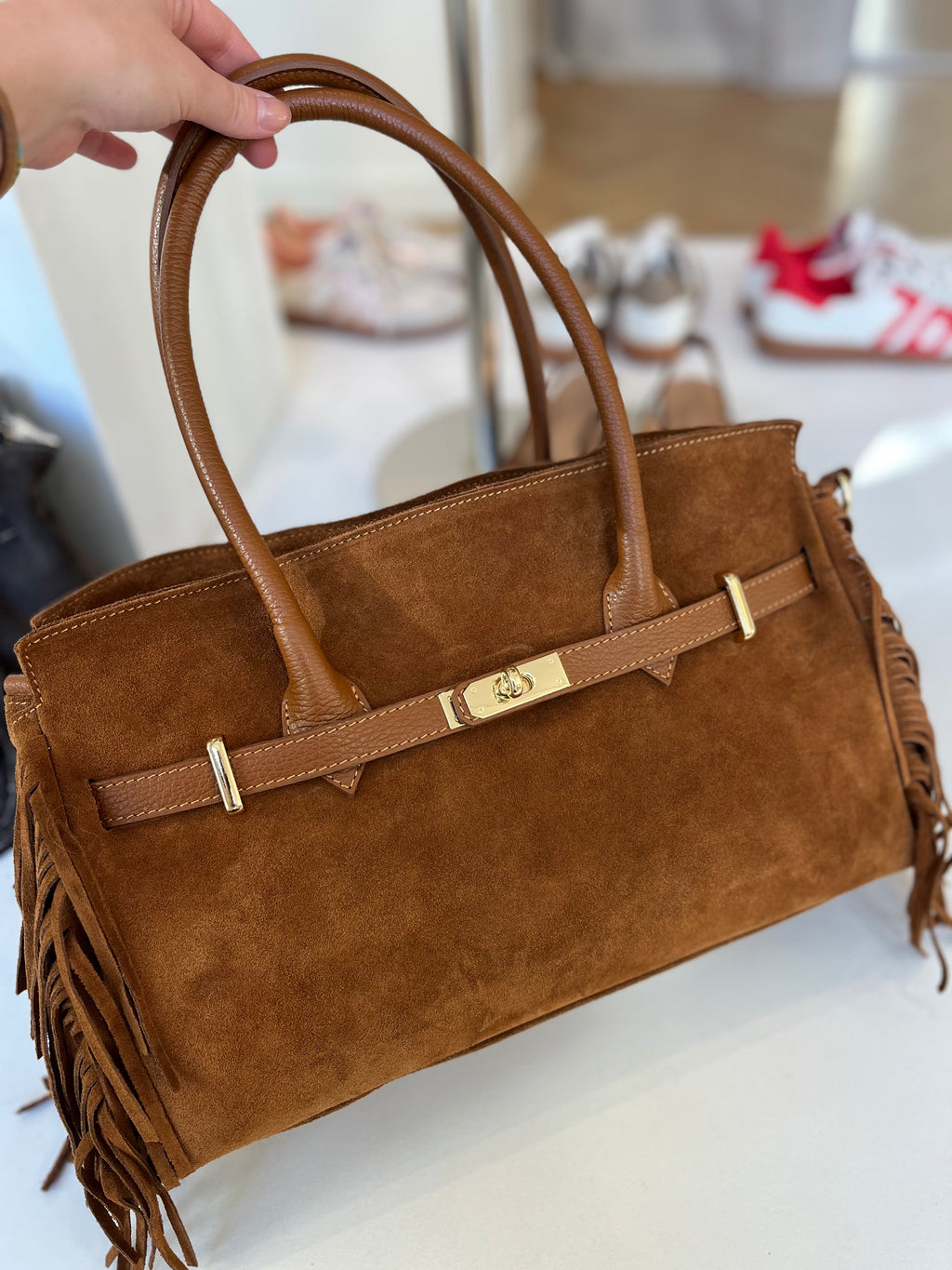 SAC BIRK FRANGES CAMEL