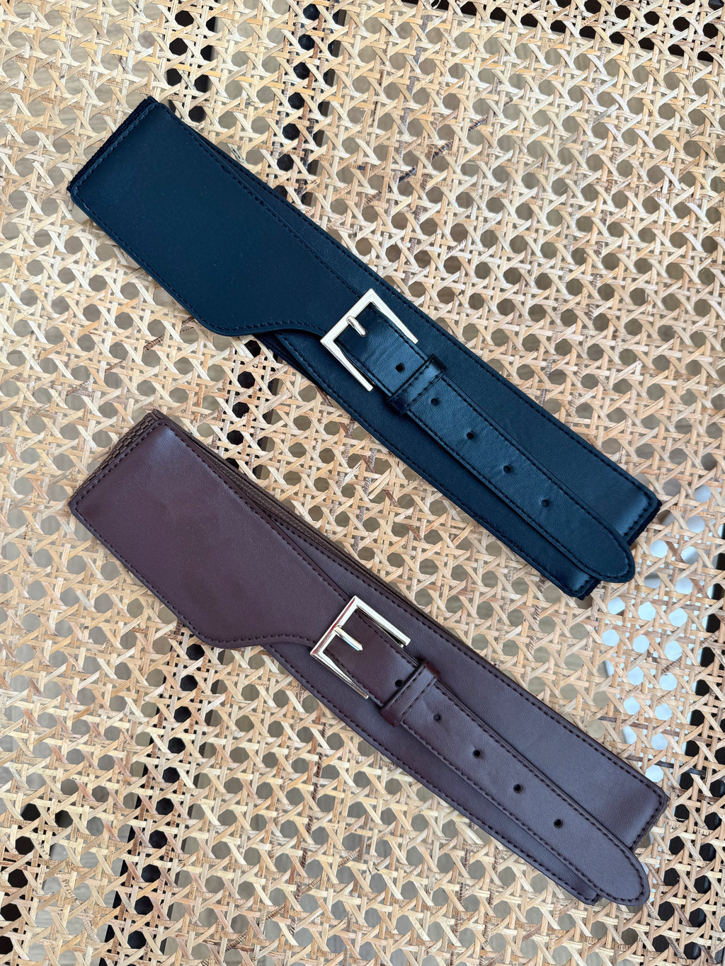 CEINTURE LARGE MARRON