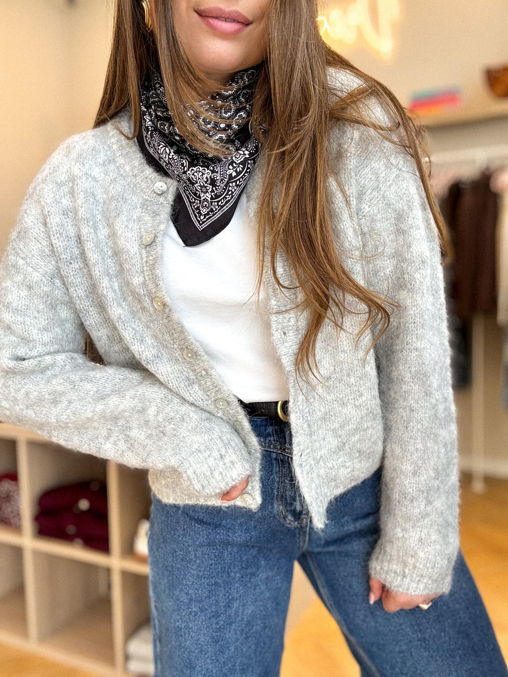 GILET JUNY GRIS CLAIR